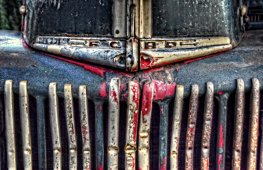 Ford Dump Truck Grille Photograph by Ken Smith