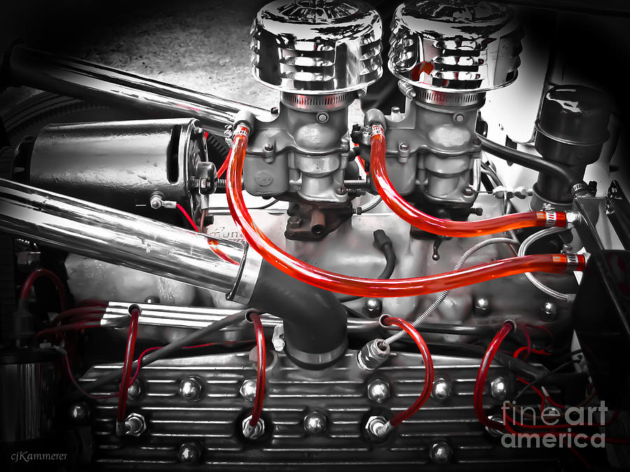 Transportation Photograph - Ford Engine by Colleen Kammerer