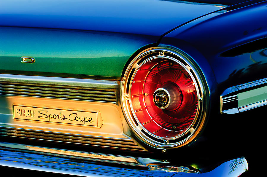 Ford Fairlane Sports Coupe Taillight Emblem Photograph by Jill Reger