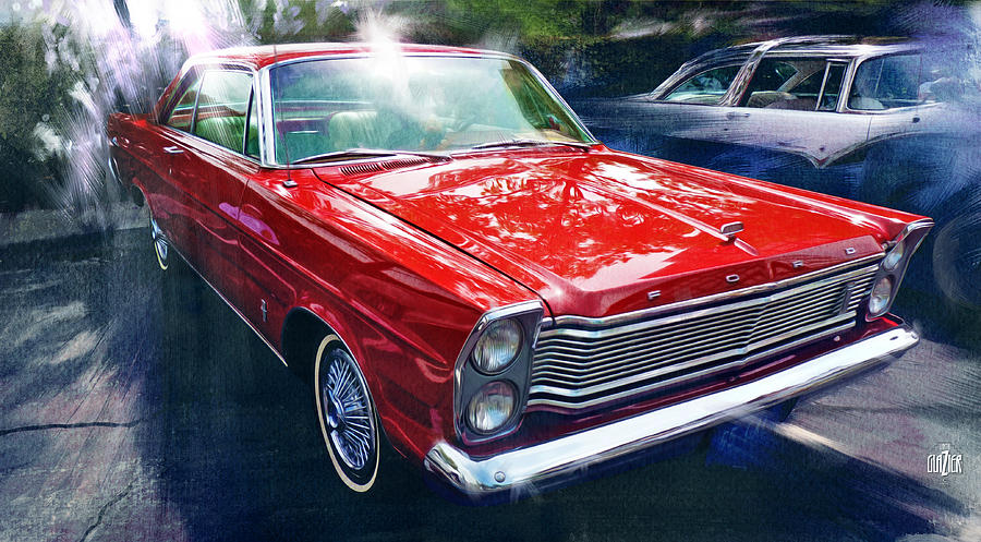 1965 Ford Galaxy 500XL in Red Digital Art by Garth Glazier