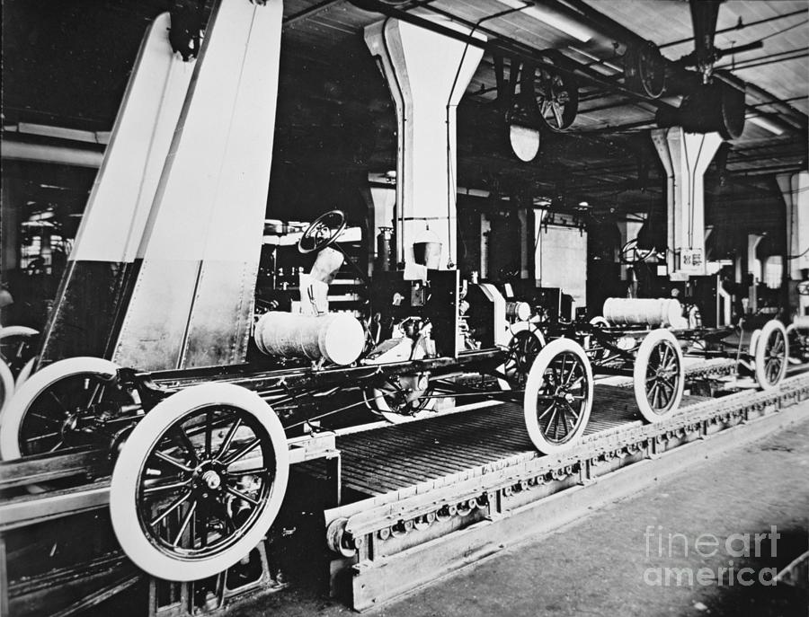 Assembly Line Photograph - Ford Model T Motor Car During Manufacture by American Photographer