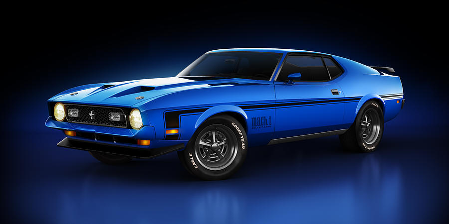 Ford Mustang Mach 1 - Slipstream Digital Art by Marc Orphanos