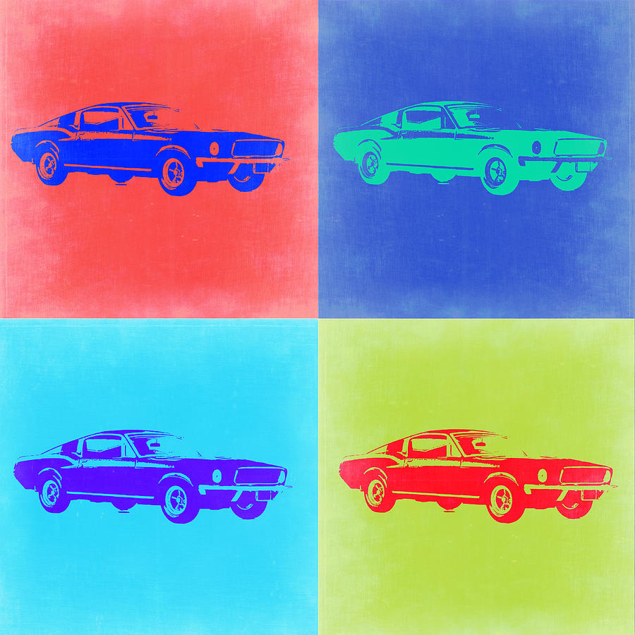 Car Painting - Ford Mustang Pop Art 2 by Naxart Studio