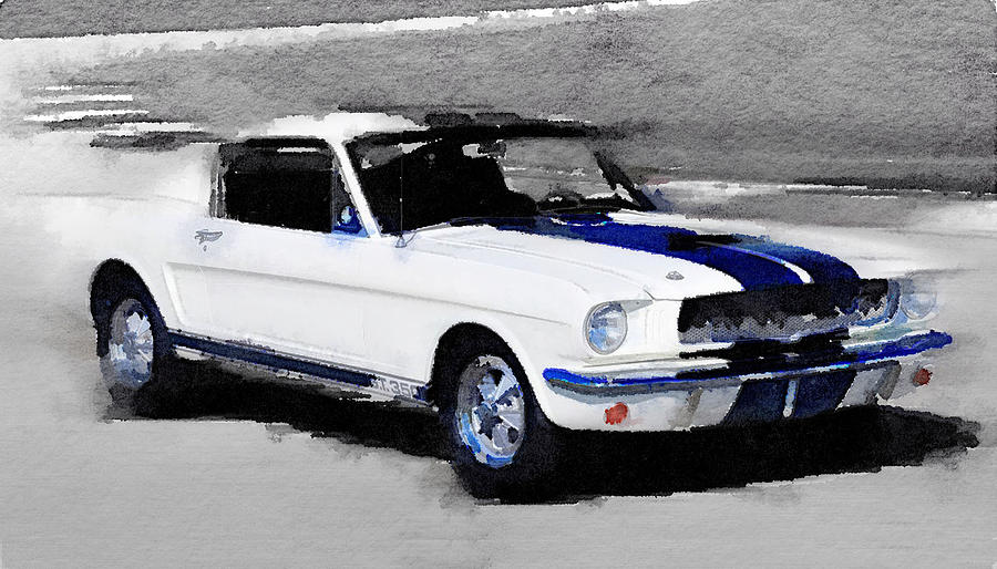 Car Painting - Ford Mustang Shelby Watercolor by Naxart Studio