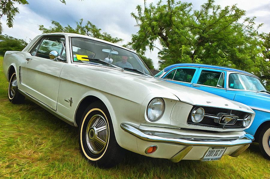 Ford Mustang White Photograph by Mick Flynn