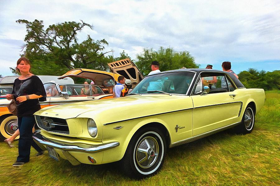 Ford Mustang Yellow Photograph by Mick Flynn