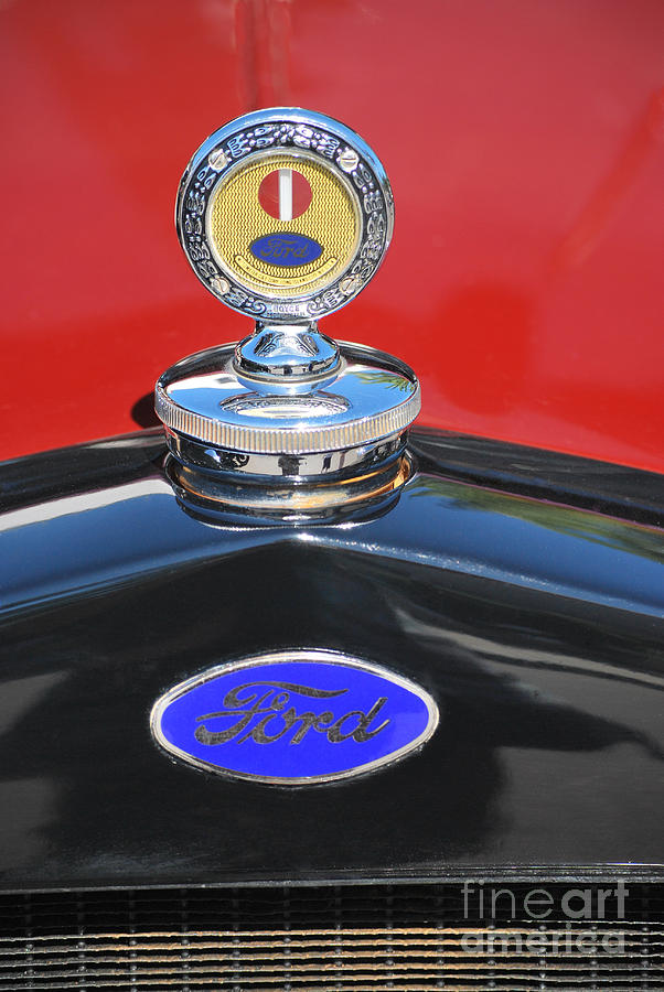 Ford Royce Motometer Hood Ornament Red Hood Photograph by Heather Kirk