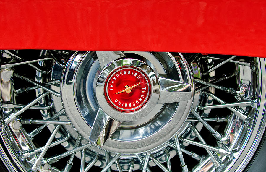 Car Photograph - Ford Thunderbird Wheel Emblem by Jill Reger