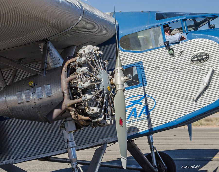 El Paso Photograph - Ford Tri-Motor - Business End by Allen Sheffield