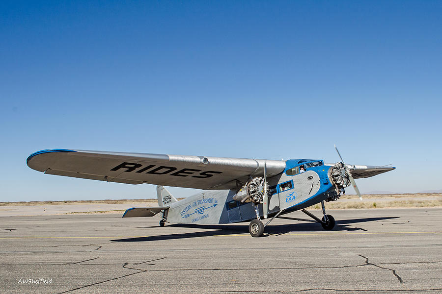 El Paso Photograph - Ford Tri-Motor Taxiing by Allen Sheffield