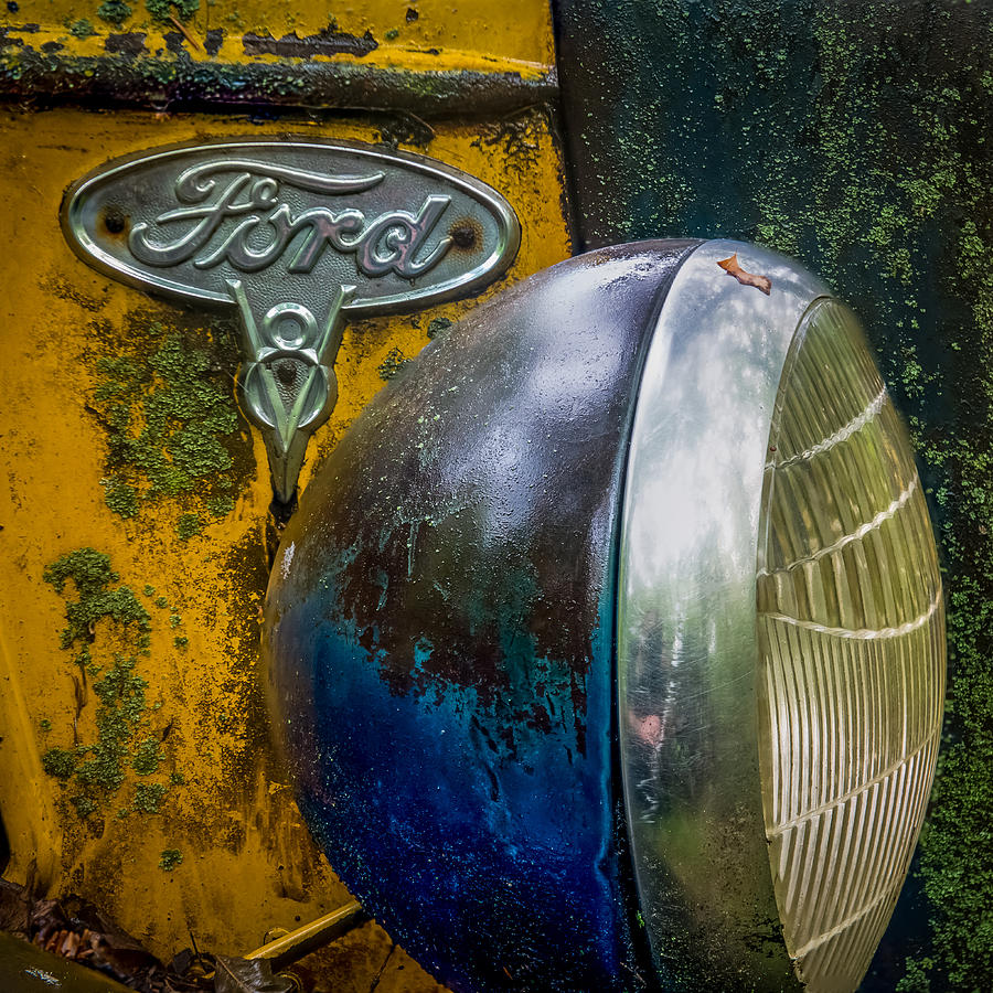 Transportation Photograph - Ford V8 emblem by Paul Freidlund