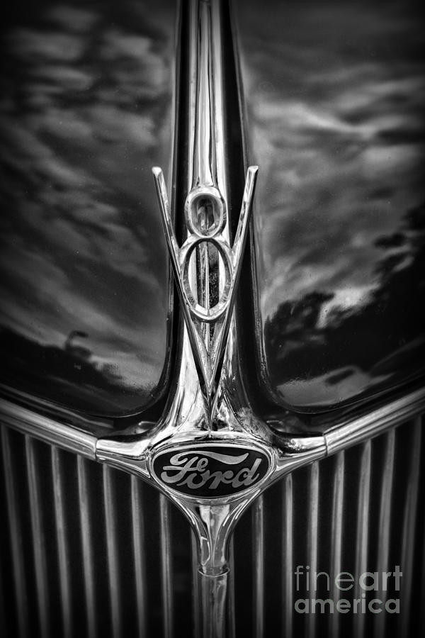 Ford V8 in Black and White Photograph by Paul Ward
