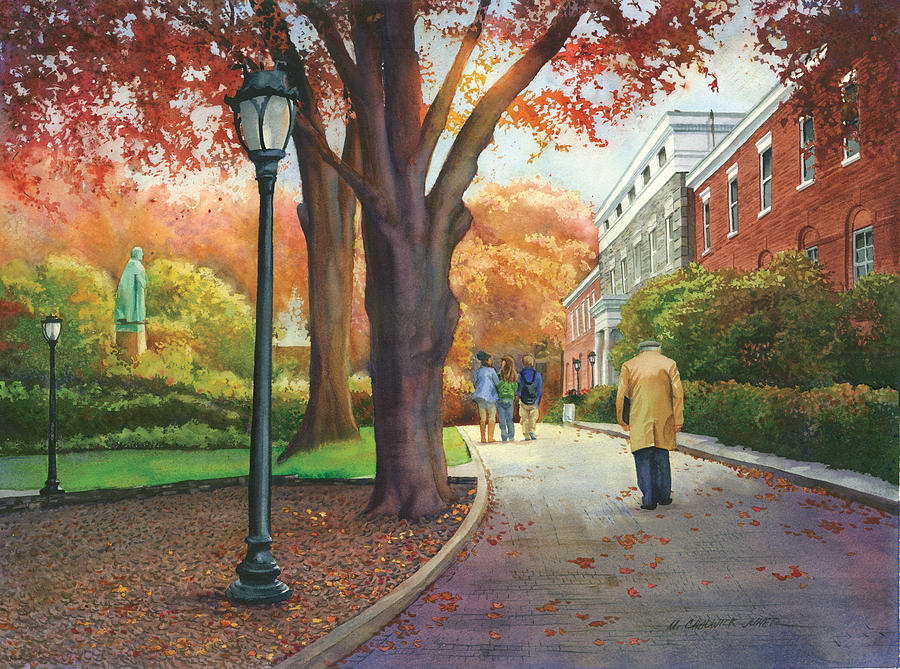 Fordham University Administration Building Painting by Marguerite Chadwick-Juner