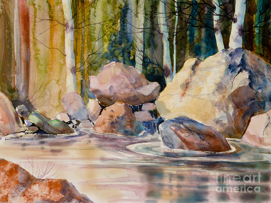 Forest and River Painting by Teresa Ascone