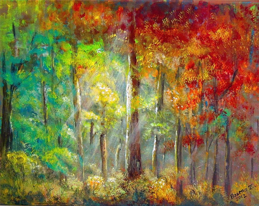 Forest Painting by Bozena Zajaczkowska
