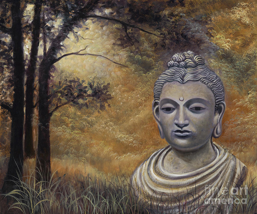 Forest Buddha Painting by Birgit Seeger-Brooks