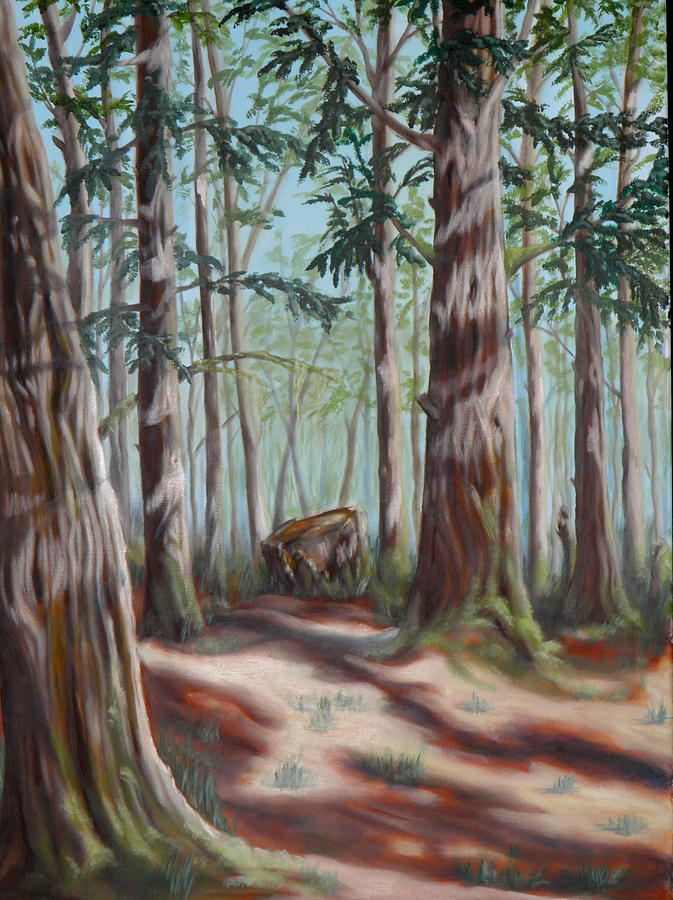 Forest By Sunlight Painting by Ida Eriksen