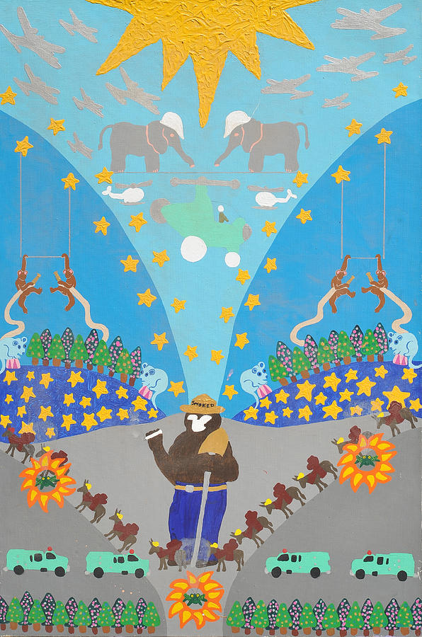 Forest Circus Painting by Erika Jean Chamberlin