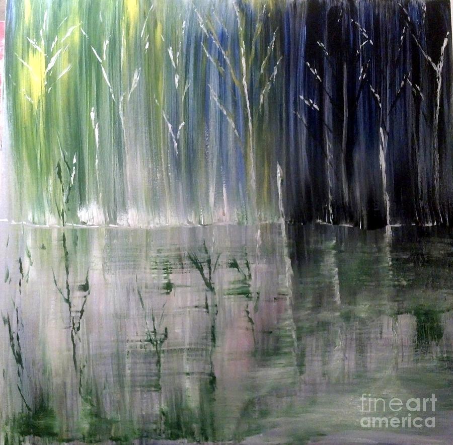 Acrylic Painting - Forest Curtain by Crystal Schaan