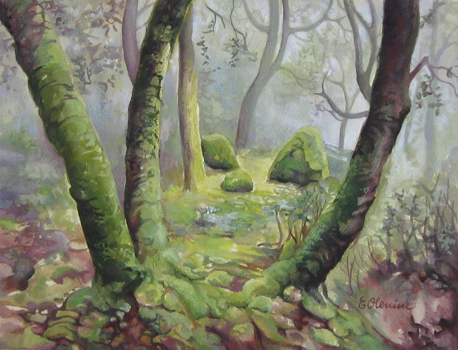 Forest Painting by Elena Oleniuc