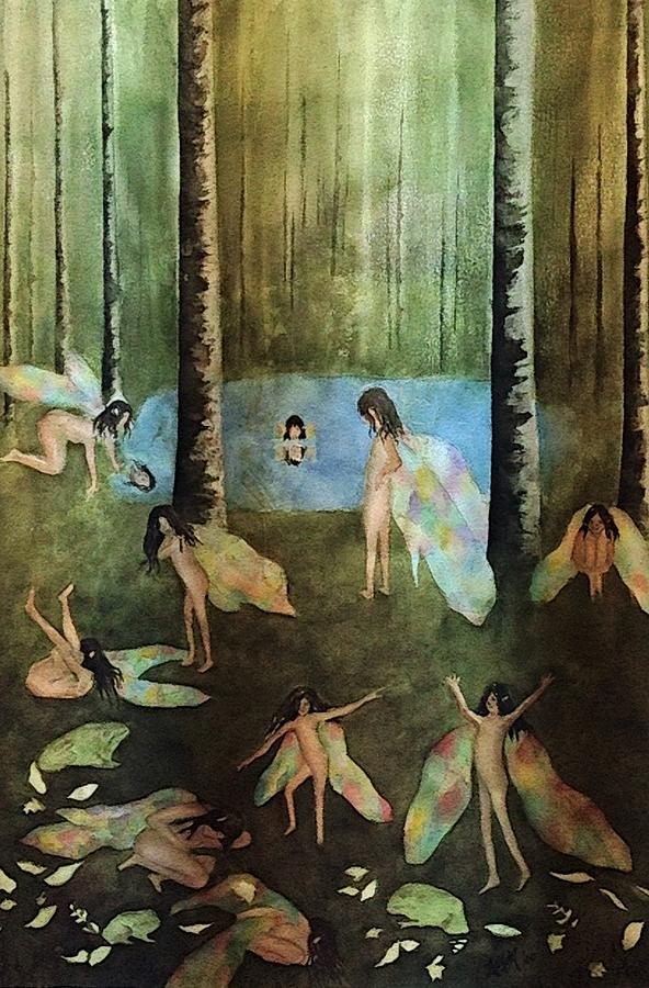 Forest Fairies Painting by Karen Ann