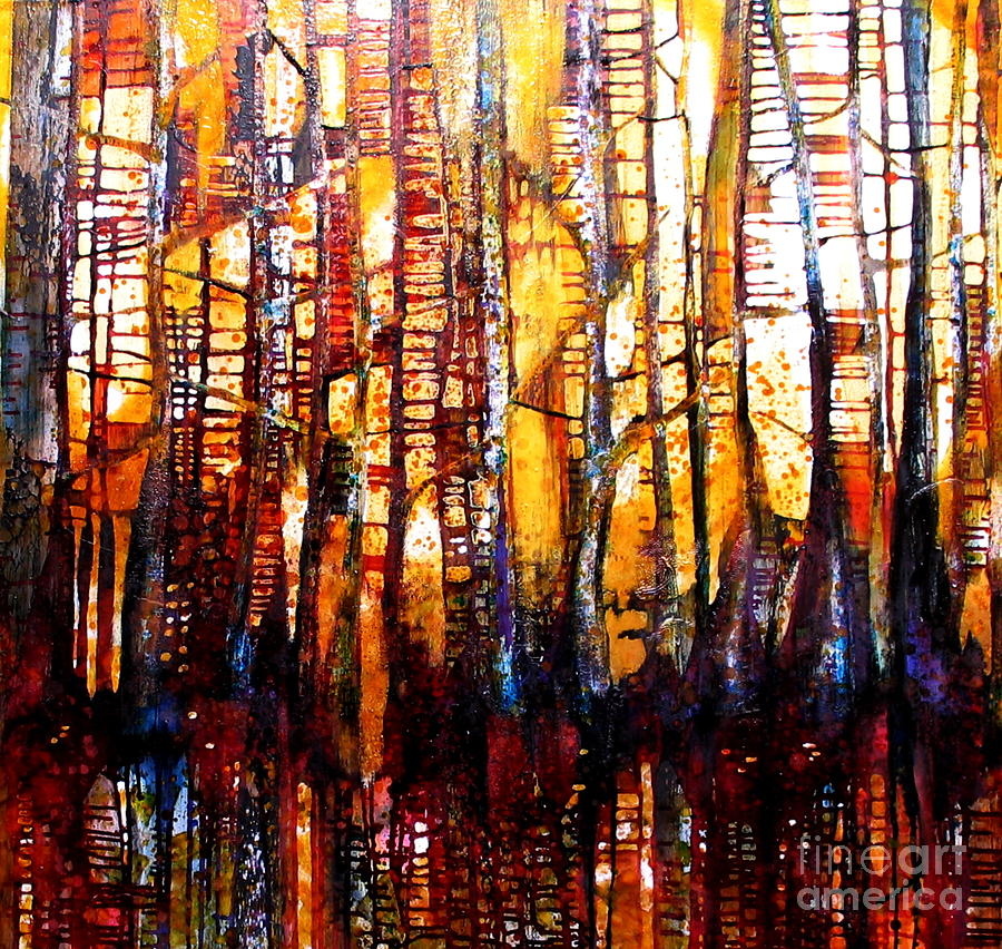 Tree Painting - Forest Fire by Caia Matheson