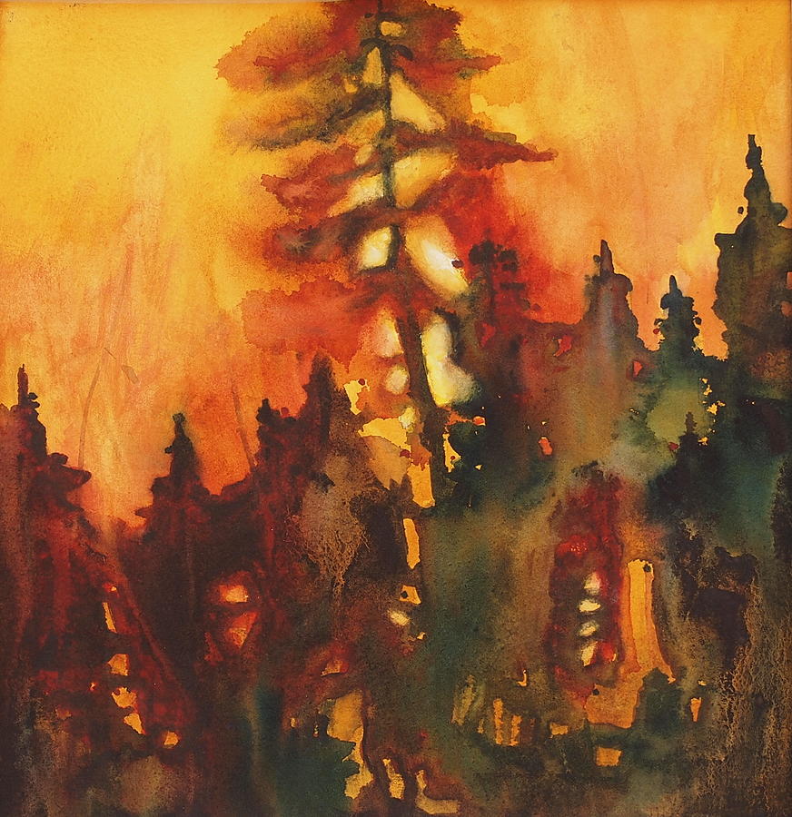 Forest Fire#1 Painting by Tonja Opperman