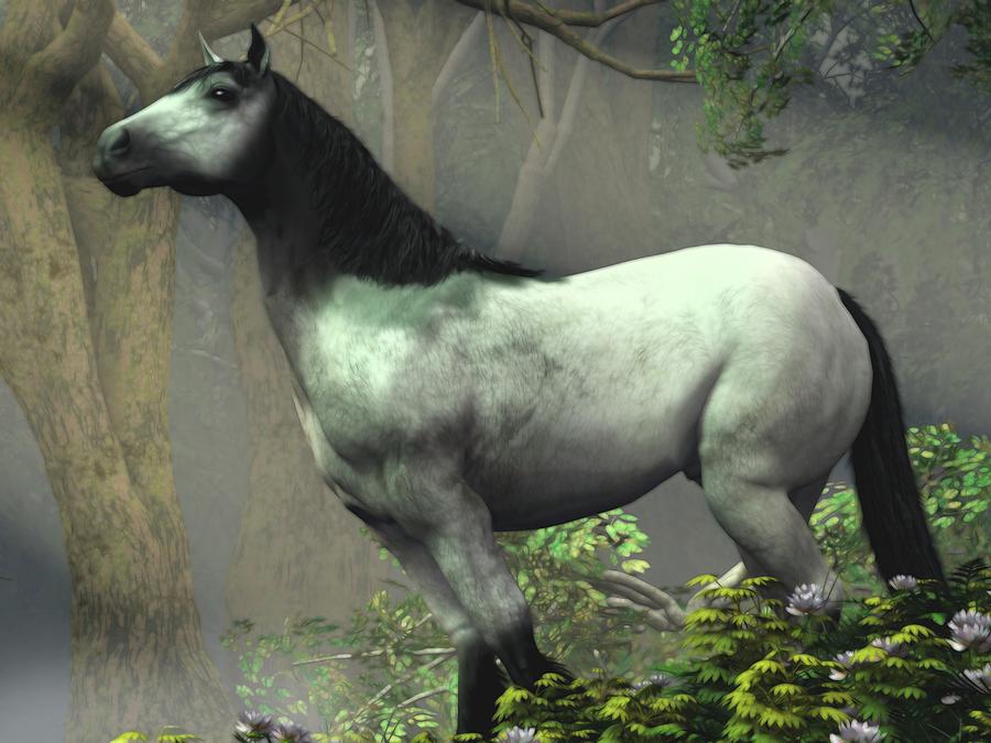 Horse Digital Art - Forest Ghost Horse by Daniel Eskridge