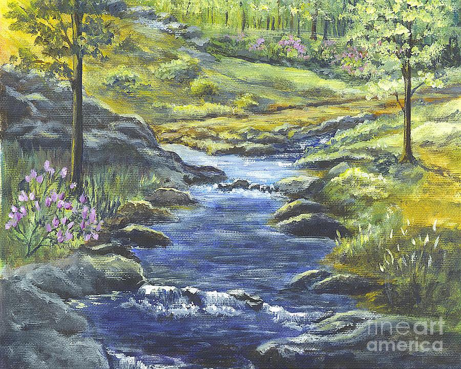 Forest Glen Brook Painting by Carol Wisniewski