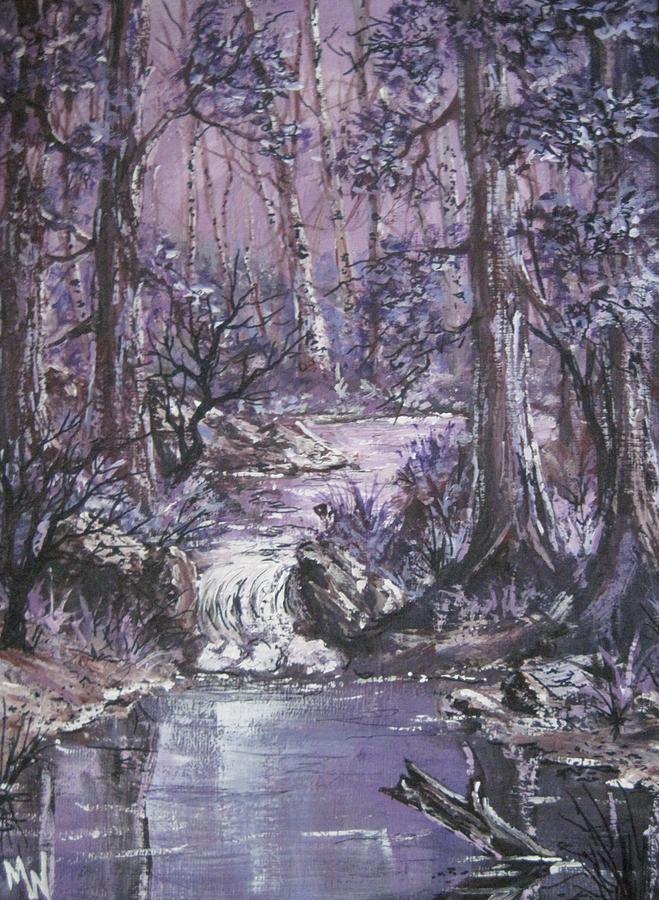 Forest in lavender Painting by Megan Walsh