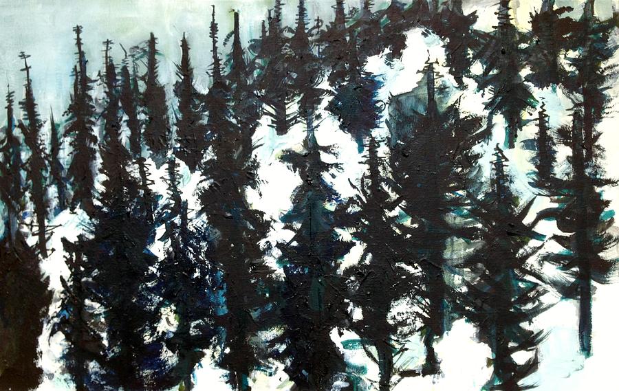 Forest in snow Painting by Kendall Wishnick Adams - Fine Art America