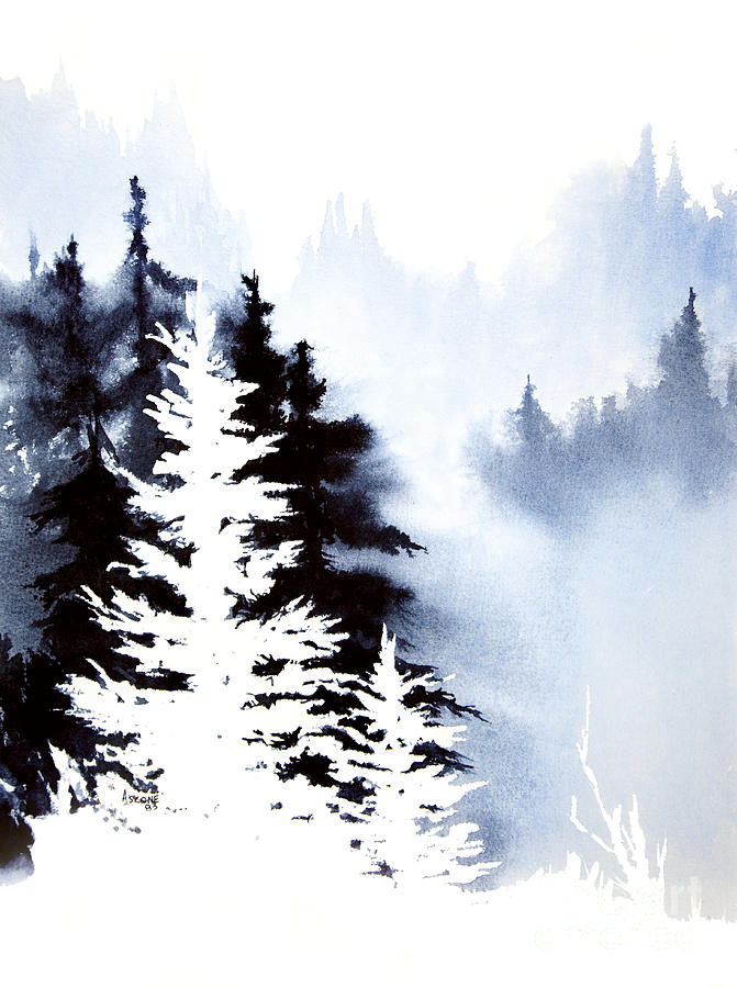 Tree Painting - Forest Indigo by Teresa Ascone