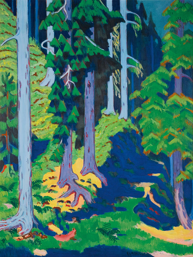 Forest Interior Painting by Ernst Ludwig Kirchner