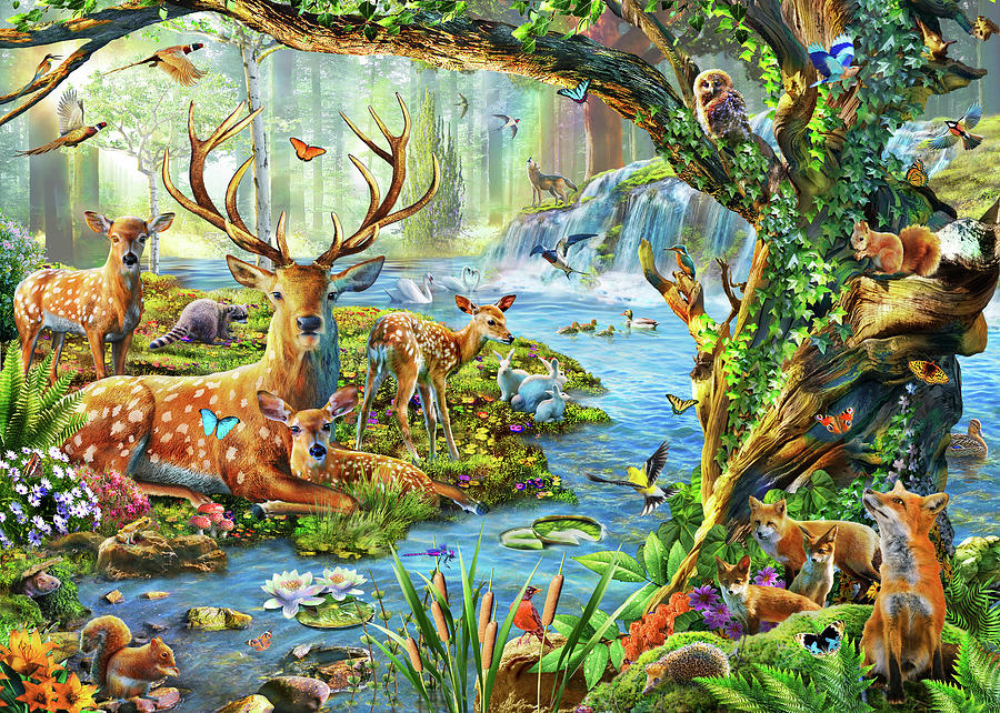 Forest Life Painting By Mgl Meiklejohn Graphics Licensing