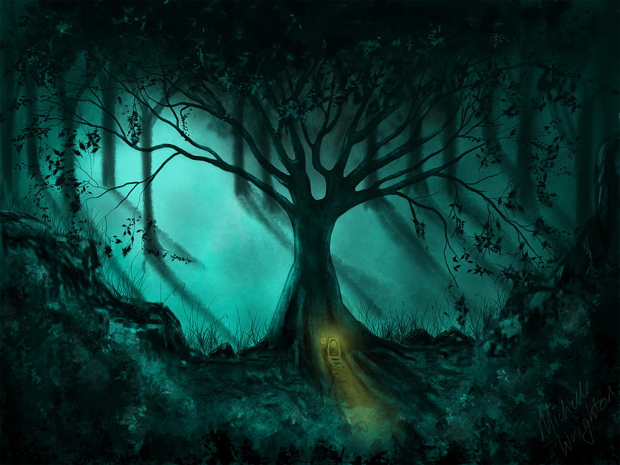 Forest Light Ethereal Fantasy Landscape  Painting by Michelle Wrighton