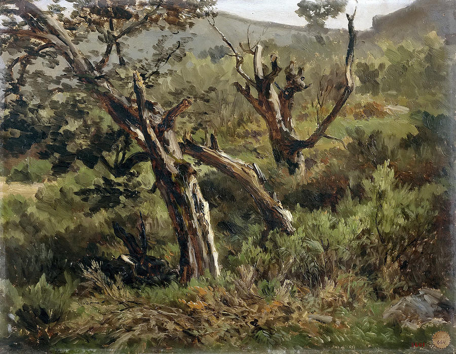 Forest near Alsasua Painting by Carlos de Haes