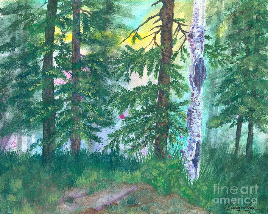 Tree Painting - Forest of Memories by Denise Hoag