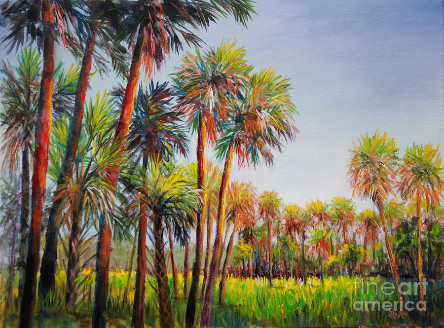Forest of Palms Painting by Lou Ann Bagnall