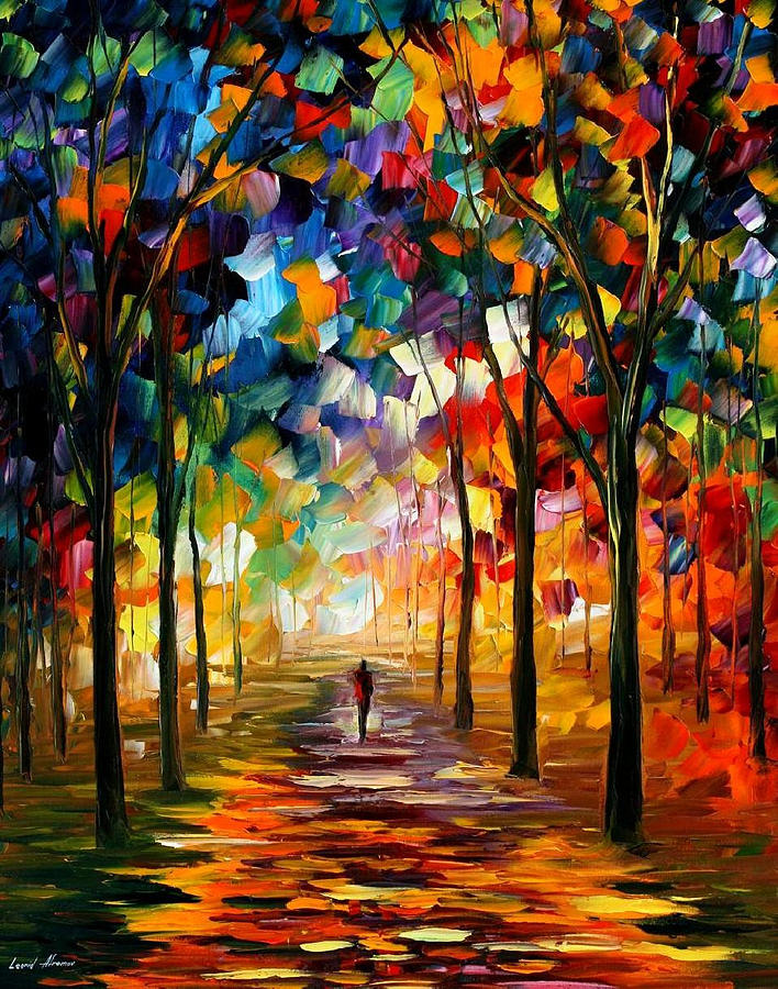 Forest Path - Palette Knife Oil Painting On Canvas By Leonid Afremov ...