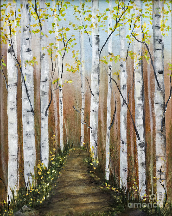 Spring Painting - Forest Pathway by Lucia Van Hemert by Sheldon Kralstein
