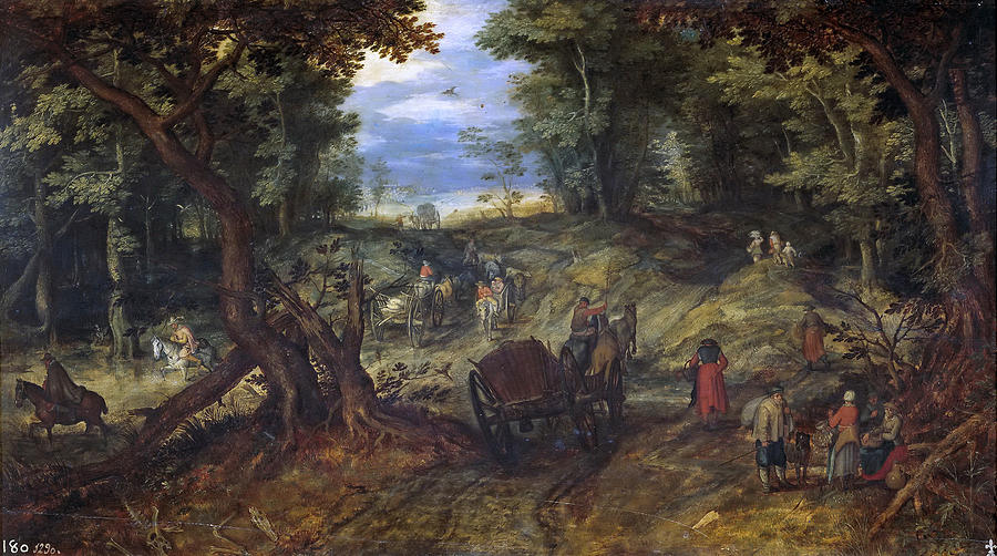 Forest Road with Travelers Painting by Jan Brueghel the Elder