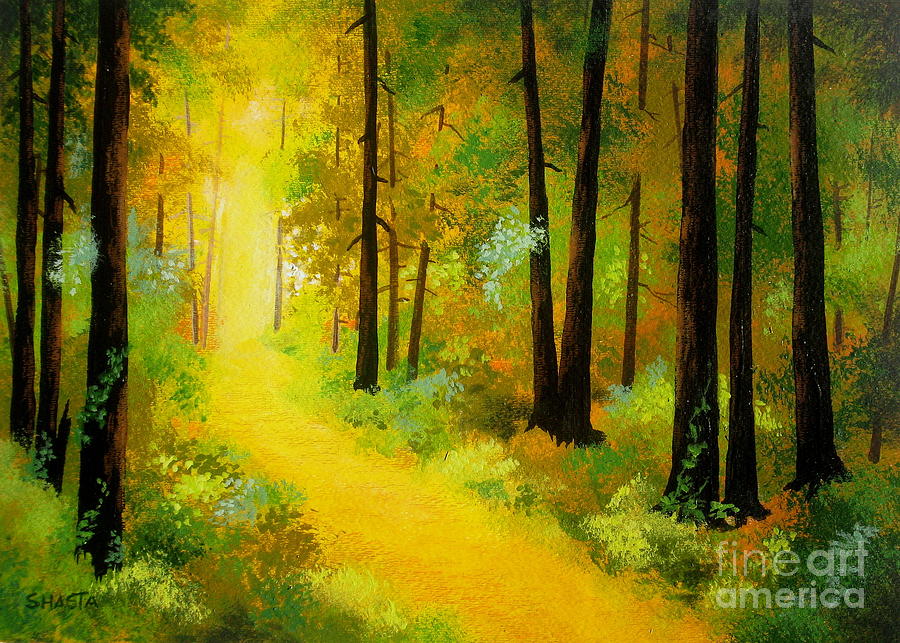 Forest  Shadings  Painting by Shasta Eone