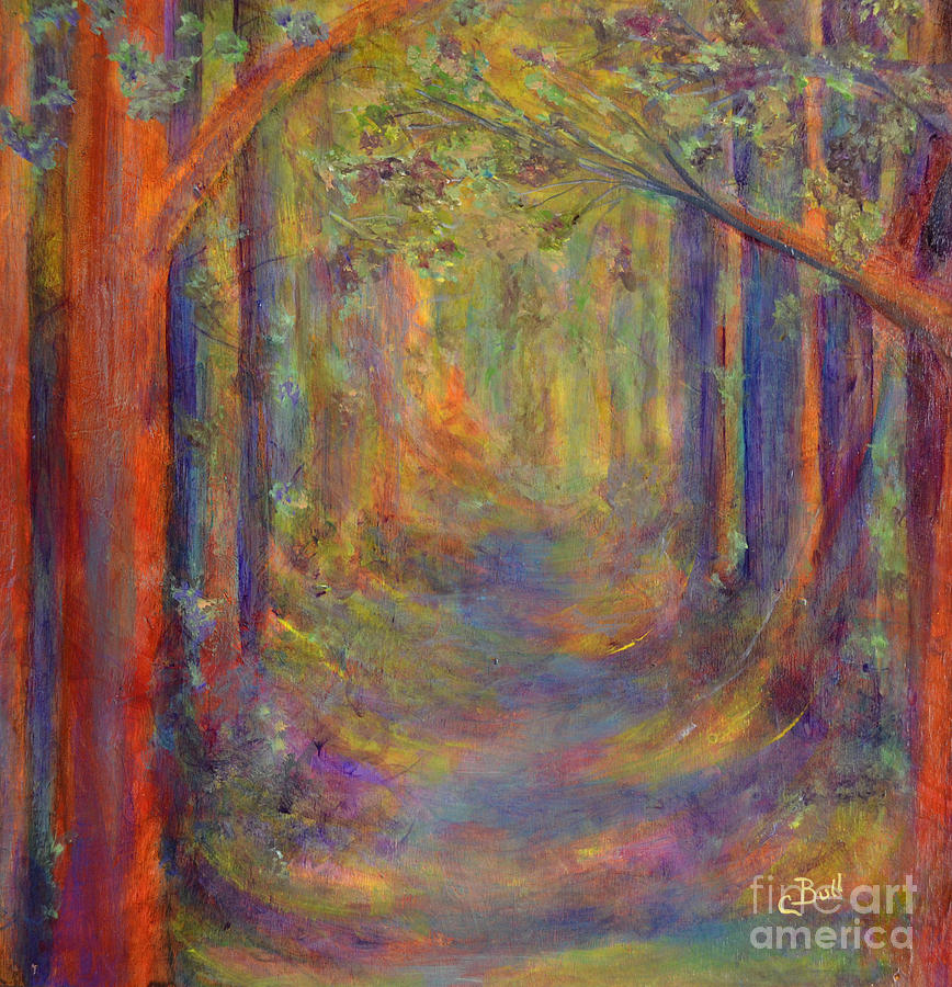 Tree Painting - Forest Tunnel by Claire Bull
