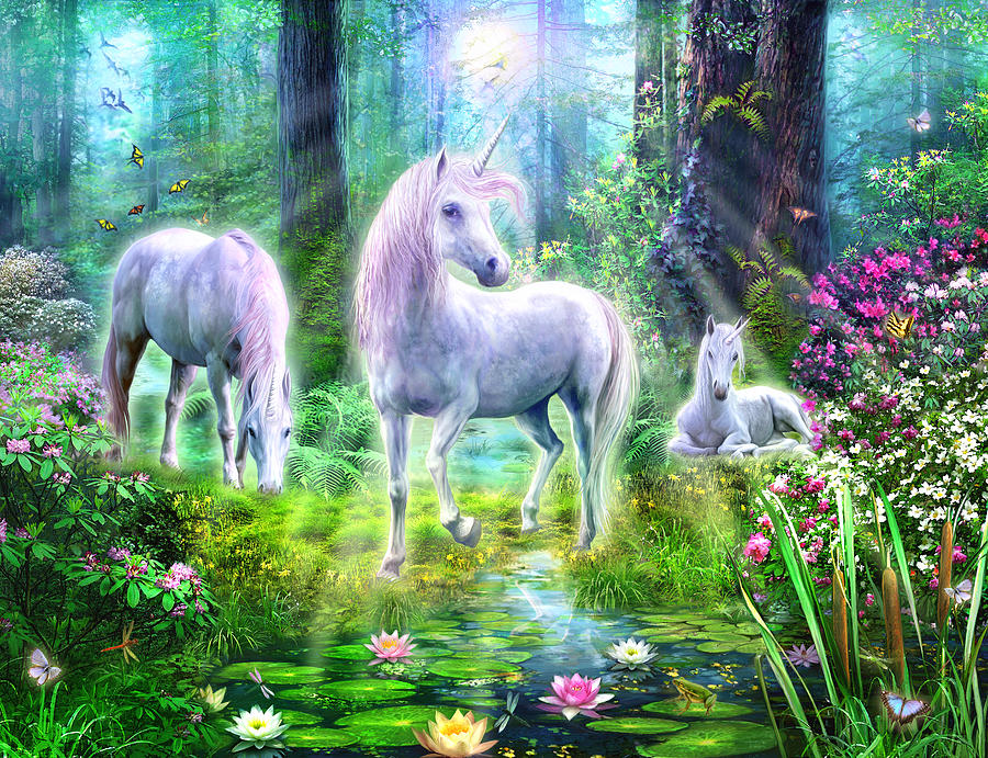 Forest Unicorn Family Photograph by MGL Meiklejohn Graphics Licensing ...