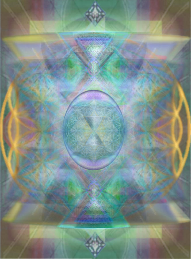 Gold Digital Art - Forested Chalice In The Flower Of Life And Vortexes by Christopher Pringer Gold Digital Art - Forested Chalice In The Flower Of Life And Vortexes by Christopher Pringer