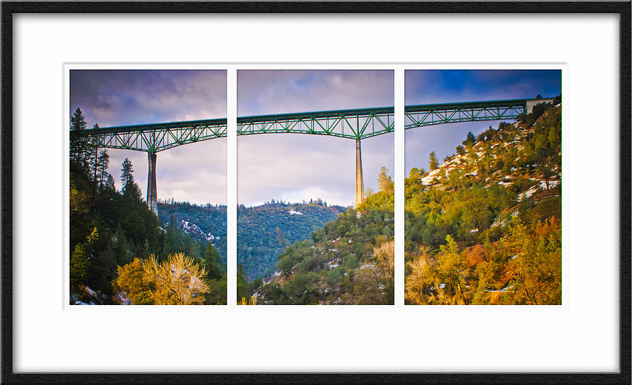 Foresthill Bridge Triptych Photograph by Sherri Meyer