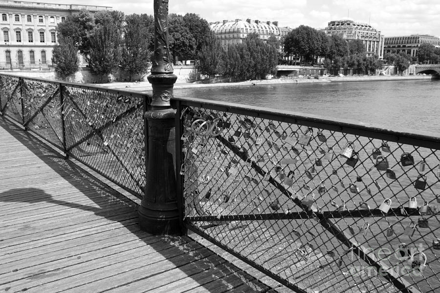 Paris Photograph - Forever Love in Paris - Black and White by Carol Groenen