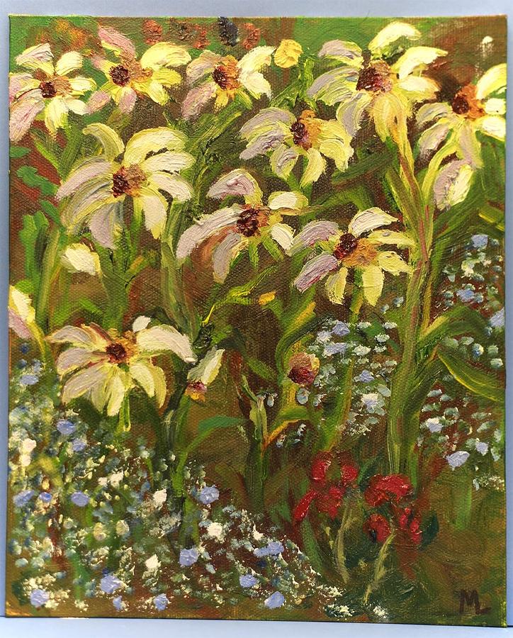 Nature Painting - Forget Not the Daisies by Mary LaFever