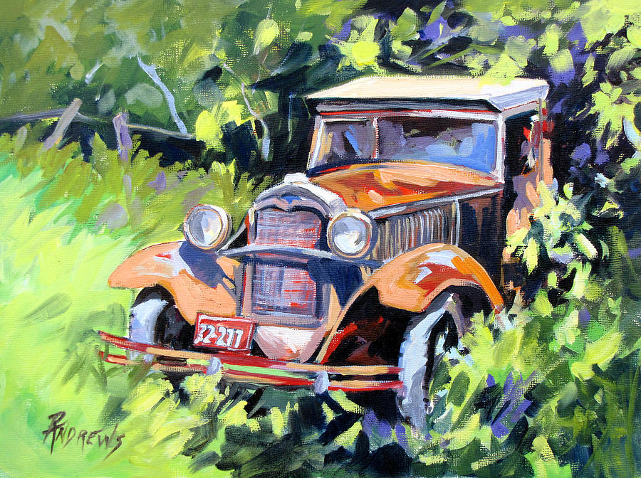 Car Painting - Forgotten Good Times by Rae Andrews