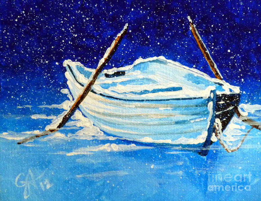 Forgotten Rowboat Painting by Jackie Carpenter